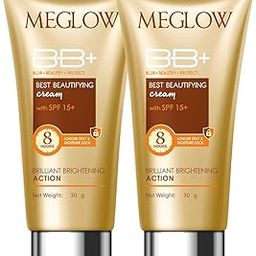 Meglow Best Beautifying BB+ Cream with SPF 15+ for Face Makeup | Skin brightening Cream for Instant Glow - Pack of 2-image-28