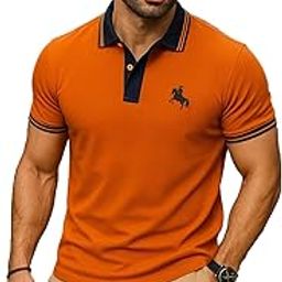 Men’s Polo T-Shirt with Striped Collar & Sleeve | Premium Cotton Blend Pique Fabric| Casual & Smart Wear-image-7