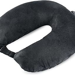 Kuber Industries Neck Pillow | Travel Pillow for Neck | Neck Rest Pillow | Neck Cushion Pillow for Car | Microfiber Pillow for Neck | Plain Black-image-55