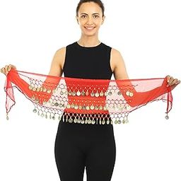 RADIANT FASHION WORLD Multicolor Coin Belly Dance Belt for Women – Traditional Hip Scarf with Beads & Coins-image-13