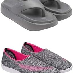 Extra Soft Classic Casual wear with Flexibility Technology Flats Combo for Women's/Girl's(6110+1543)()-image-99