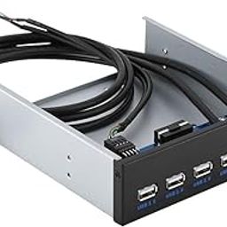 Front Panel, 9PIN/19PIN USB Front Panel Black 5.25in Optical Drive for Desktop Computer-image-12