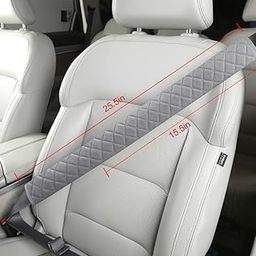 Pack of 2 Car Seat Belt Cover Shoulder Pad, Grey Quilted Design, 39.4 cm Length Extra Long Seat Belt Pads for Car Seatbelt Protector Soft Comfort Safe Belt (Grey)-13
