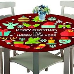LOSA Table Cover 3D Printing Christmas New Year Decoration Gift Tablecloth 1.2m-image-81