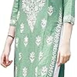 Women's Rayon Blend Straight Fit Straight Chikankari Embroidered Kurta-image-93