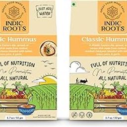 Organic Roots Indic Roots (Formerly ) Classic Hummus | Traditional Flavors Pantry | 50G | Just Add Water, Instant Food | Healthy Ready To Eat | No Msg (Pack Of 2)-image-18