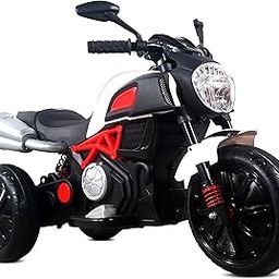 Kidsmate Blaze Rider Electric Bike for Kids for Age 3-7Y | 6V Dual Battery with USB/MP3 Player, LED Lights, Front & Rear Suspension | Easy-to-Carry Handle & Button Start | Max Load 50 kg - Black/Red-20