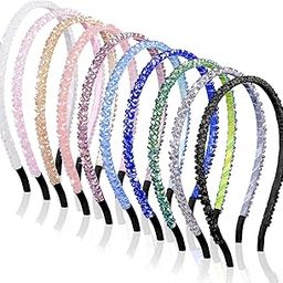 4 piece Decorative Sparkly Rhinestone Crystal Headbands Hair Hoops Elastic Hairbands Headpieces Accessories for Women Girls-image-42