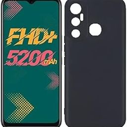 HYPER® Compatible with Infinix Hot 11, [Bumper] with Anti Dust Plugs Shockproof Slim Back Cover Case for Infinix Hot 11-Black-86