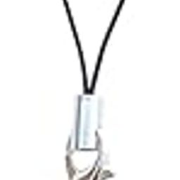 Silver Bow Phone Charm with Black Cord, Mobile Strap Pendant, Metal Ribbon Design-28