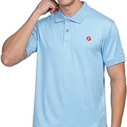 Mens Polyester Blend Symbol Regular Fit Round Neck Solid Rich Polo T Shirt-image-0