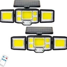 Homehop 192 COB Led Solar Motion Sensor Light for Home Outdoor Garden Automatic Waterproof Wireless Security Flood Lamp with Remote Control (ABS, Combo Pack of 2)-28