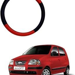 Car Steering Wheel Cover Red/Black Colour Suitable for Hyundai Santro Xing-image-35