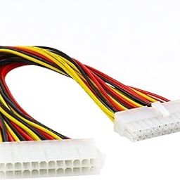 CARE CASE® Internal PC PSU ATX 24 Pin Male to 24 Pin Female Extension Power Cable Power Extension Cord(Black)-30