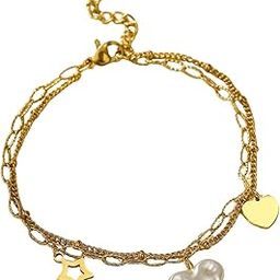 Gold-Plated Pearl Stainless Steel Bracelet for Women – Non-Allergic, Water-Proof, Anti-Tarnish, Skin-Friendly Jewelry-image-2