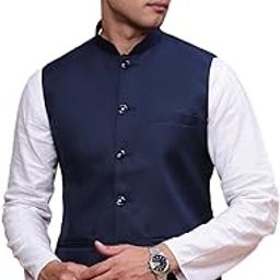 Men's Solid Blue Slim Fit Nehru Jacket-AD-J-510_Blue-picture-11