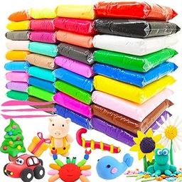 Eclet (Pack of 12) Air Dry Clay, Colorful Children Soft Clay, Creative Art Crafts, Gifts for Kids-Multi Color. Non-Toxic Modeling Magic Fluffy Foam Bouncing Clay Putty Kit for Kids with Tools .24-0