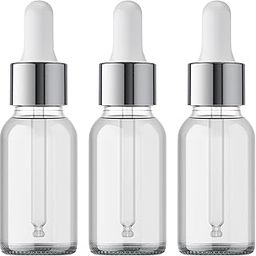 15ml Clear/Transparent Glass Dropper Bottle With Silver Dropper & White Silicon Teat | Refillable, Reusable | Essential Oils, Serums, Cosmetics| DIY Face Oil & Perfume (3)-54