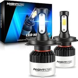 Miwings (2 Year Warranty) Genuine H4 Hi/Lo 9000LM 6500K 72 W LED Automotive Headlight Bulbs Auto Conversion Driving Lamp (Cool White)-18