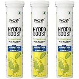 WOW Life Science Hydroboost Electrolytes Low Sugar Energy Drink For Instant Hydration - 20 Effervescent Tablets With 5 Essential Electrolytes + Vitamins (B6, B12, C & D) | Lemon Flavour | Pack of 5-image-16