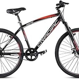 Cradiac Discover PRO Single Speed Steel High Performance Hybrid Cycles for Men with Front Suspension & Disc Brakes | Ideal for 15+ Years, Unisex, Frame Size : 18.5 Inch | 700 * 35C Tires-image-22