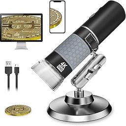 4K 3840x2160P Wireless Digital Microscope, Handheld HD USB Inspection Camera Endoscope 50x-1000x Magnification, Compatible with iPhone iPad Android Phone Tablet Windows Mac (with Stand)-image-79