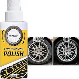 WASEF Tyre Polish for Car and Bike (250 ML) | Gives Lustrous Dark, Long Lasting Super Black Shine - Non-Greasy, Super Hydrophobic-image-83