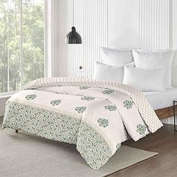 Trident King Size Comforter Blanket, 210 Thread Count, 100% Cotton Shell with 150 GSM Polyfill, King Bed Comforter Blanket, Road to Jaipur Collection-Gulbahar Turquoise-image-59