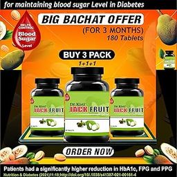 Dr. Kirti Jackfruit Tablet (pack of 3) for maintaining blood sugar level in Diabetes-60 tablets-image-60