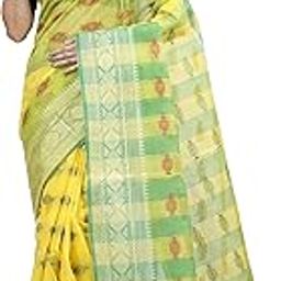 Women's Self Design Tant Pure Cotton Saree I Party & Festive I Without Blouse Piece I Lemon Yellow (Length - 5.5m)-image-77