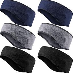 6 Pieces Kids Winter Ear Warmer Headbands Warm Fleece Ear Muff Headbands for Children Outside Sports, 4-12 Years, Black, Gray, Navy Blue, 21 x 9.5 cm/ 8.3 x 3.7 Inch-image-52