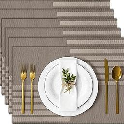 P-Plus International Dining Mats Set of 6 Table Mat for Dining Table Mate for Dining Table Bed Side Table Cover Cloth Dining Table Mats 6 Pieces Dining Table Mat 6 Seater (Light Brown, Set of 6)-image-19