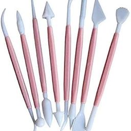 ikis Plastic Ceramic Pottery Tools Set of 8, Clay Tools, Carving Double Heads Clay Modelling, Sculpting, Shaping, Fondant Cake Decorating, for Art & Craft Supplies for Kids, Artist (Random Colour)-3