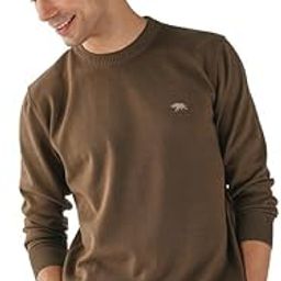 Men's Solid Cotton Regular Fit Pullover-image-3