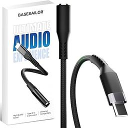 Basesailor Type-C to 3.5mm Audio Jack Connector/Adapter [5 Years Warranty*] with DAC Compatible for iPhone 15/16 Series/Samsung/OnePlus/Google Pixel/Nothing & Other Type C Phones -Headphones Converter-29