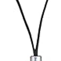 Initial Letter U Charm Phone Strap, White and Gold, Metal Pendant with Black Cord-picture-22