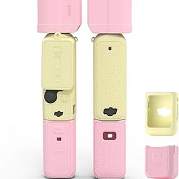 BRDRC Pocket 3 Silicone Cover, Protective Case Lens Protector Scratch-Resistant Sleeve Skin Compatible with DJI OSMO Pocket 3 Creator Combo Accessories(Yellow + Pink)-image-64