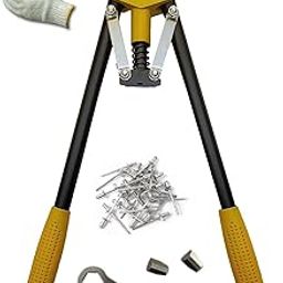 Inditrust 17"Inch Double Core-pulling Hand Rivet Gun Riveting Gun and extra jaws with 30 rivets and 1pair Gloves set-28