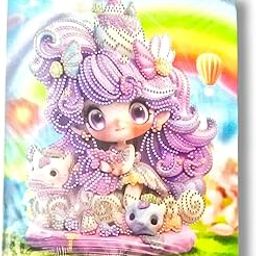 CARU CRAFT 5D Diamond Painting Kit with Frame Tools Accessories for Kids Children Return Gift, Unicorn Rainbow Diamond Art Craft DIY Kits Art Supplies (Purple Princess)-image-39