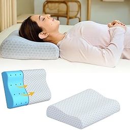 CareFoam Gel Memory Cervical Neck Pillow for Pain Relief Sleep, Improves Posture & Spinal Alignment, Neck Pain Relief Cushion with Ultra Responsive Memory Foam Washable Cover-Queen-Grey Pack of 1-image-87
