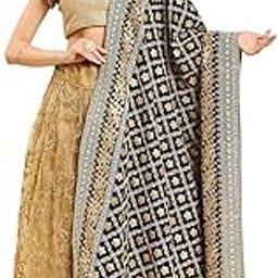 Women's Black Georgette Lucknowi Work Dupatta With Gotta Patti Work, 2.5 Meter-picture-20