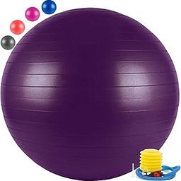 AVMART Anti-Burst Exercise Gym with Pump, Anti-Slip Balance Stability Ball, Heavy Duty Fitness Yoga, Extra Thick Swiss Birthing, Purple (75CM)-image-26
