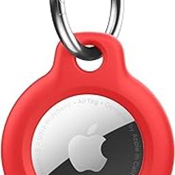 Tobfit Air Tag Holder, Airtag Keychain Holder, Anti-Scratch, Twist Lock Design, Air tag Case with Metal Key Chain Ring - AirTag Accessory for Kids, Keys, Pets, Luggage, & More, Red-image-66