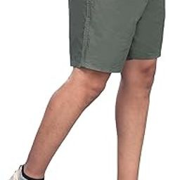Men Solid Olive Green Casual Cotton Shorts-image-27