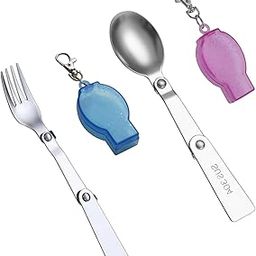 2 Pcs Foldable Spoon, Foldable Spoon and Fork, Folding Spoon Outdoor Foldable Cutlery Set for Travel Camping & Picnic Essential-image-79