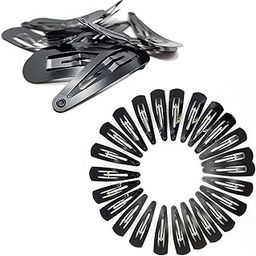 Tic Tac Hair Clips for Girls (Pack of 12 pcs) (5cm) (Matte Black) - Tik Tak Pins for Women-23