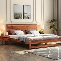 DECNITY Lope Queen Size Sheesham Wood Bed for Bedroom | Sheesham Wood Bed | Solid Wood Bed | Bed Without Storage | Queen Size Bed | Double Bed | Bed for Living Room | Bedroom Furniture | Wooden Bed-image-95