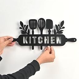 Gift Kya De Kitchen Wall Hanging Sign for Home | Modern Black Kitchen Decor Wall Art | Wooden Wall Hanging for Cooking Area & Pantry-image-8