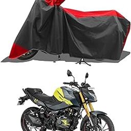 ROMEIZ - Two Wheeler - Motercycle - Bike Cover for New Hero Xtreme 160R 4V Pro Bike Cover with Water-Resistant and Dust Proof Premium 190T Fabric_Red Stripe-image-48