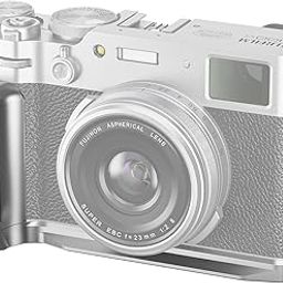 NEEWER X100VI Baseplate for Fujifilm X100VI X100V, Formfitting Retro Camera L Shape Bracket with Handgrip, L Plate Compatible with Arca Type Tripod Head, Silver, CA083-image-2